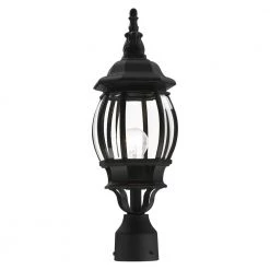 Frontenac 1 Light Textured Black Outdoor Post Top Lantern by Livex Lighting -Livex Lighting shop textured black livex lighting post lanterns 7522 14 1f 1000