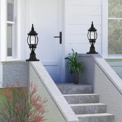 Frontenac 1 Light Textured Black Outdoor Post Top Lantern by Livex Lighting -Livex Lighting shop textured black livex lighting post lanterns 7522 14 40 1000