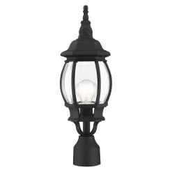 Frontenac 1 Light Textured Black Outdoor Post Top Lantern by Livex Lighting -Livex Lighting shop textured black livex lighting post lanterns 7522 14 4f 1000