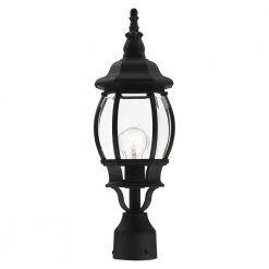 Frontenac 1 Light Textured Black Outdoor Post Top Lantern by Livex Lighting