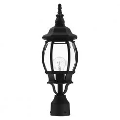 Frontenac 1 Light Textured Black Outdoor Post Top Lantern by Livex Lighting -Livex Lighting shop textured black livex lighting post lanterns 7522 14 c3 1000