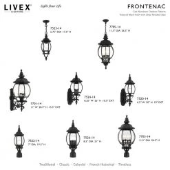 Frontenac 1 Light Textured Black Outdoor Post Top Lantern by Livex Lighting -Livex Lighting shop textured black livex lighting post lanterns 7522 14 d4 1000