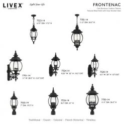 Frontenac 3 Light Textured Black Outdoor Post Top Lantern by Livex Lighting -Livex Lighting shop textured black livex lighting post lanterns 7526 14 d4 1000