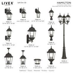 Hamilton 3 Light Textured Black Outdoor Post Top Lantern by Livex Lighting -Livex Lighting shop textured black livex lighting post lanterns 75468 14 4f 1000