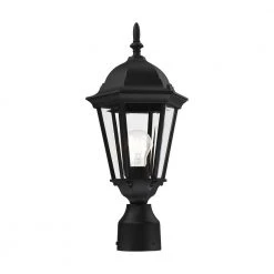 Hamilton 1 Light Textured Black Outdoor Post Top Lantern by Livex Lighting -Livex Lighting shop textured black livex lighting post lanterns 7558 14 4f 1000