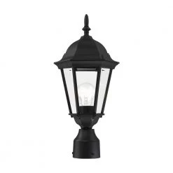 Hamilton 1 Light Textured Black Outdoor Post Top Lantern by Livex Lighting