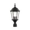 Hamilton 3 Light Textured Black Outdoor Post Top Lantern by Livex Lighting