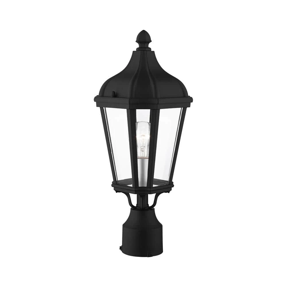 Morgan 1 Light Textured Black Outdoor Post Top Lantern by Livex Lighting 4 Morgan 1 Light Textured Black Outdoor Post Top Lantern by Livex Lighting - Image 4