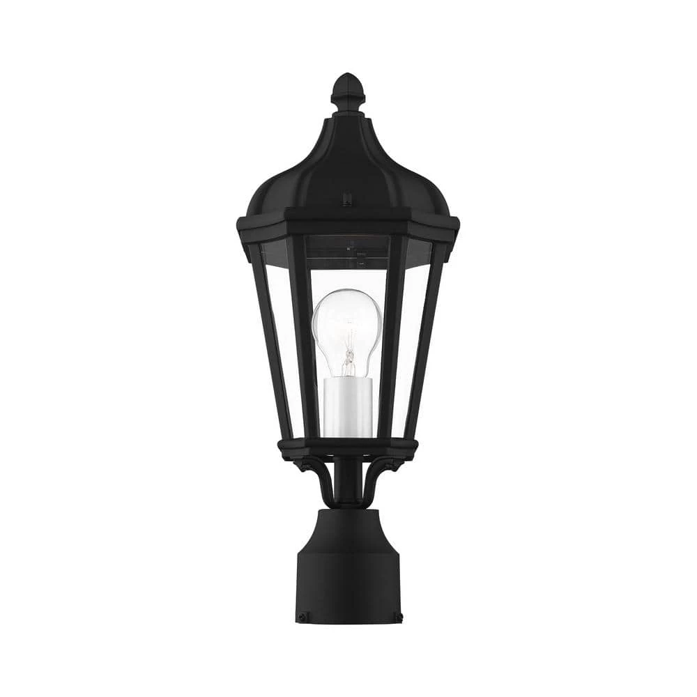 Morgan 1 Light Textured Black Outdoor Post Top Lantern by Livex Lighting 3 Morgan 1 Light Textured Black Outdoor Post Top Lantern by Livex Lighting - Image 3