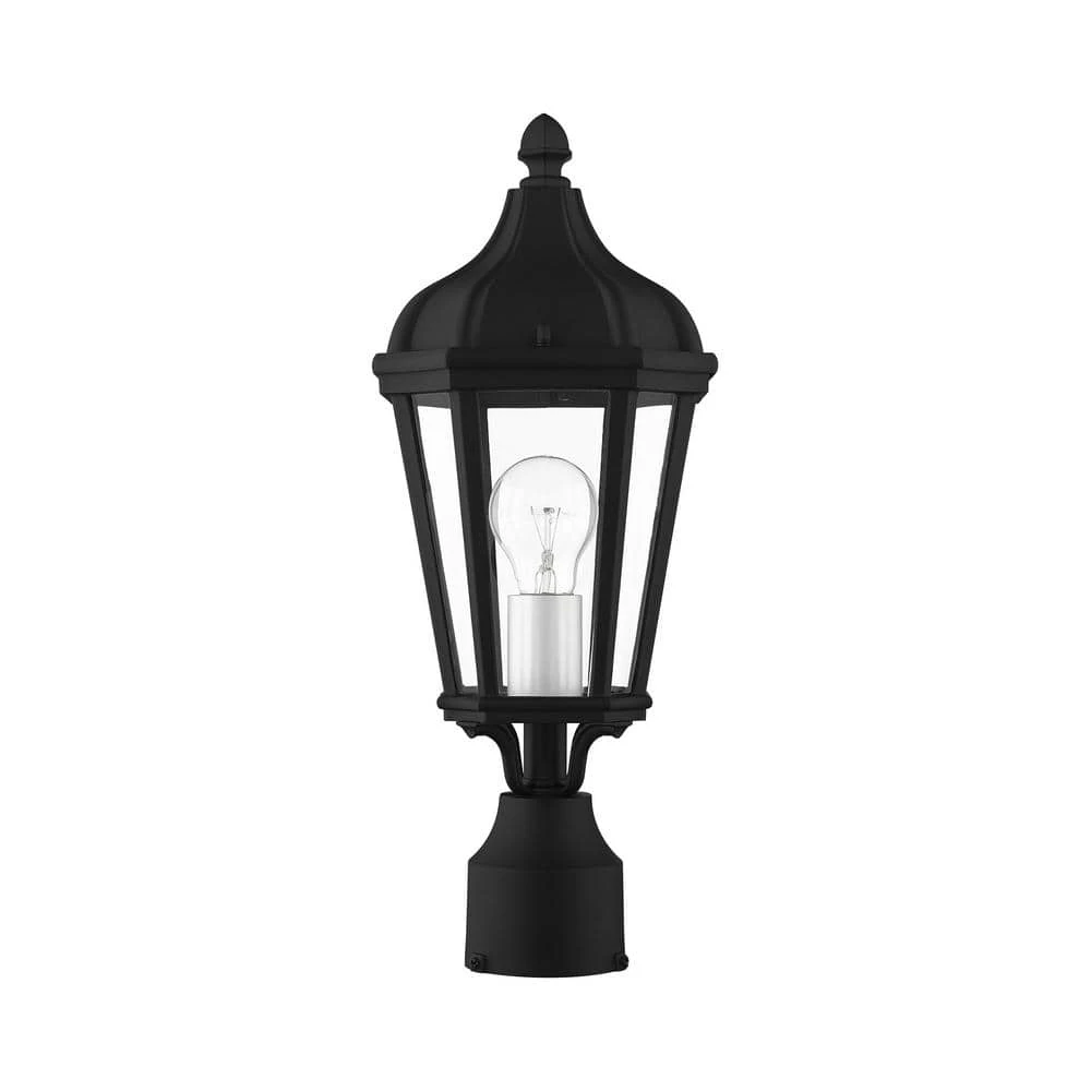 Morgan 1 Light Textured Black Outdoor Post Top Lantern by Livex Lighting 2 Morgan 1 Light Textured Black Outdoor Post Top Lantern by Livex Lighting - Image 2