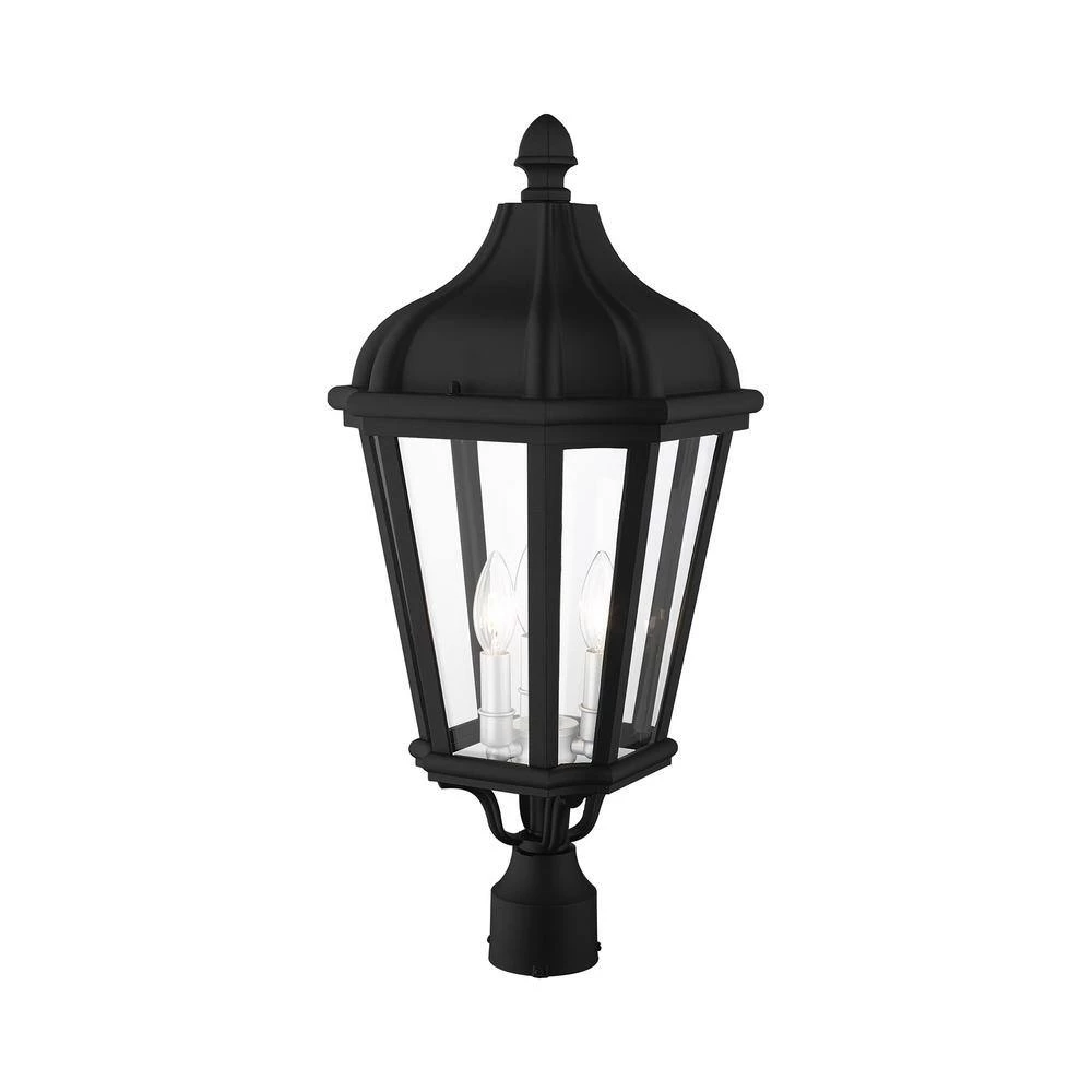 Morgan 3 Light Textured Black Outdoor Post Top Lantern by Livex Lighting 5 Morgan 3 Light Textured Black Outdoor Post Top Lantern by Livex Lighting - Image 5