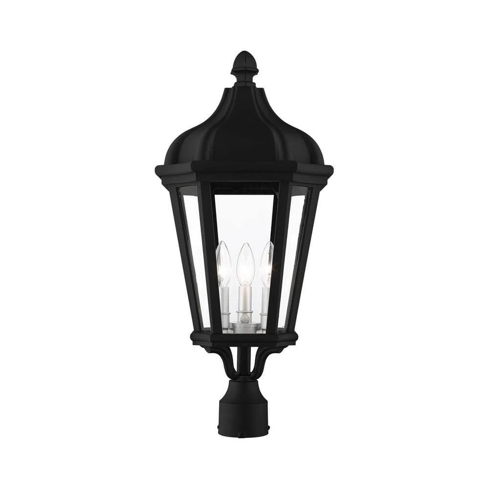 Morgan 3 Light Textured Black Outdoor Post Top Lantern by Livex Lighting 1 Morgan 3 Light Textured Black Outdoor Post Top Lantern by Livex Lighting