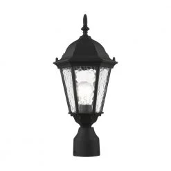 Hamilton 1 Light Textured Black Outdoor Post Top Lantern by Livex Lighting -Livex Lighting shop textured black livex lighting post light sets 75464 14 1f 1000