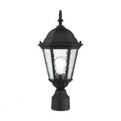 Hamilton 1 Light Textured Black Outdoor Post Top Lantern by Livex Lighting