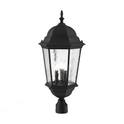 Hamilton 3 Light Textured Black Outdoor Post Top Lantern by Livex Lighting -Livex Lighting shop textured black livex lighting post light sets 75474 14 44 1000