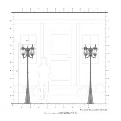 Hamilton 3 Light Textured Black Outdoor Post Top Lantern by Livex Lighting -Livex Lighting shop textured black livex lighting post light sets 75478 14 fa 1000