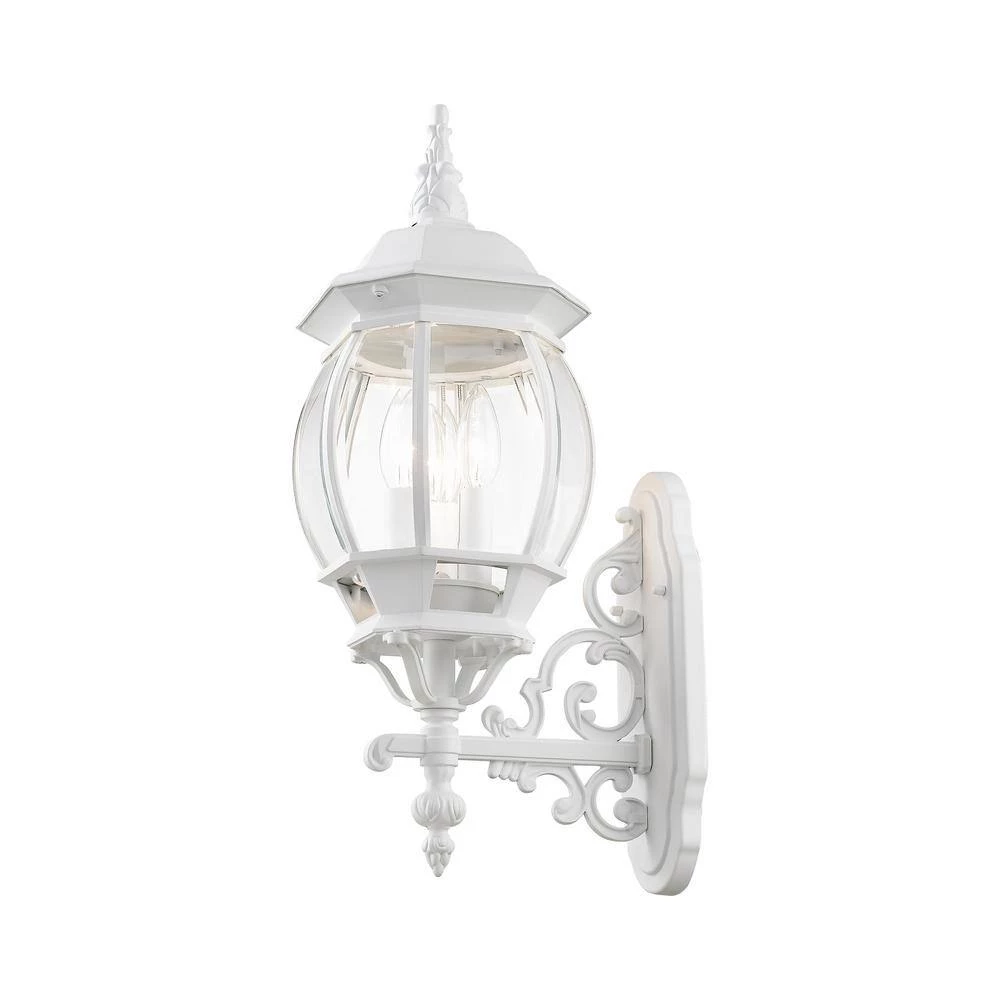 Frontenac 3-Light Textured White Outdoor Wall Lantern by Livex Lighting 6 Frontenac 3-Light Textured White Outdoor Wall Lantern by Livex Lighting - Image 6