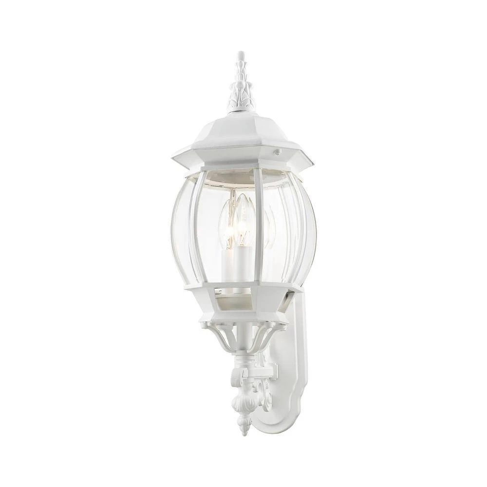 Frontenac 3-Light Textured White Outdoor Wall Lantern by Livex Lighting 7 Frontenac 3-Light Textured White Outdoor Wall Lantern by Livex Lighting - Image 7