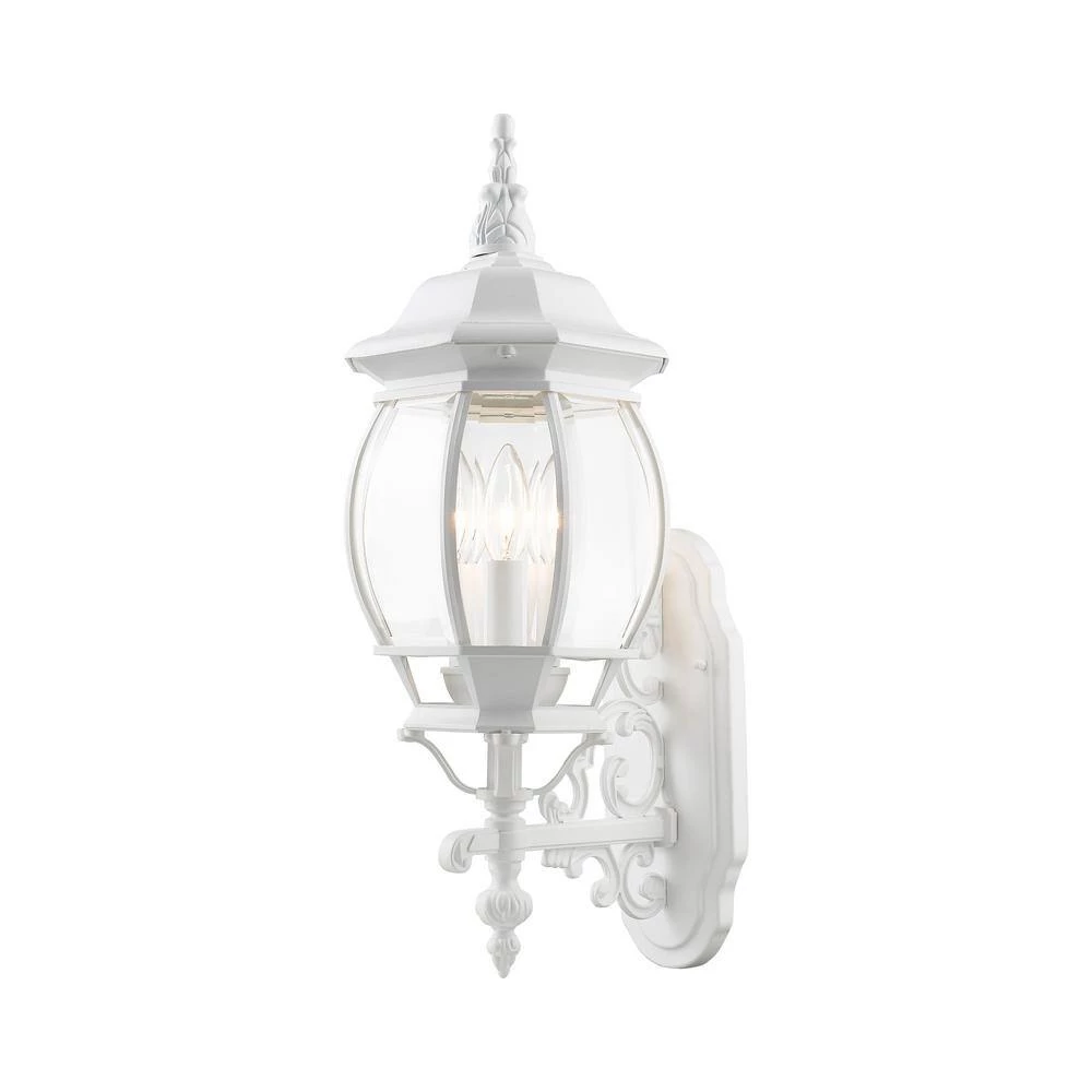 Frontenac 3-Light Textured White Outdoor Wall Lantern by Livex Lighting 5 Frontenac 3-Light Textured White Outdoor Wall Lantern by Livex Lighting - Image 5