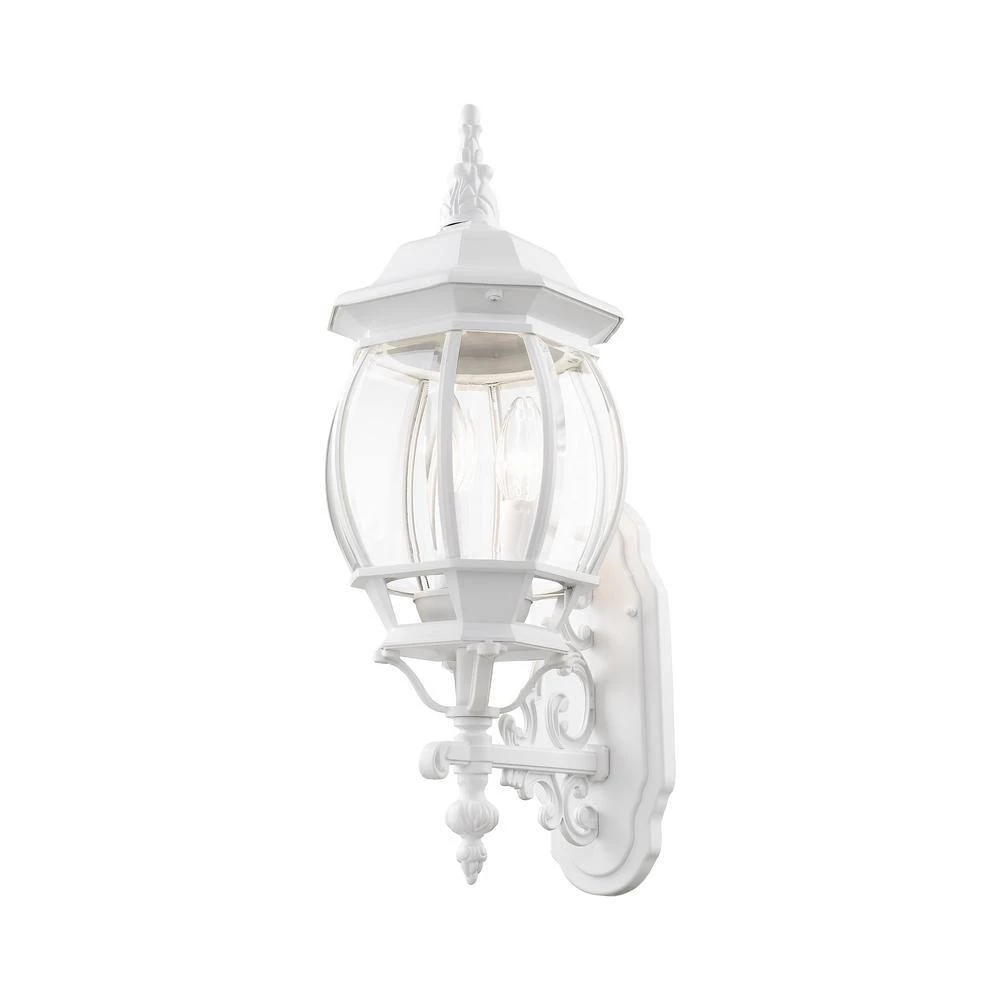 Frontenac 3-Light Textured White Outdoor Wall Lantern by Livex Lighting 8 Frontenac 3-Light Textured White Outdoor Wall Lantern by Livex Lighting - Image 8
