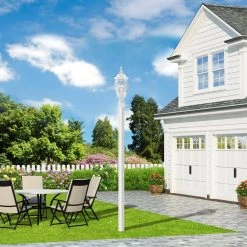 Frontenac 3 Light Textured White Outdoor Post Top Lantern by Livex Lighting -Livex Lighting shop textured white livex lighting post lanterns 7526 13 40 1000