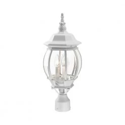 Frontenac 3 Light Textured White Outdoor Post Top Lantern by Livex Lighting -Livex Lighting shop textured white livex lighting post lanterns 7526 13 44 1000