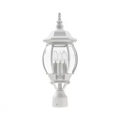 Frontenac 3 Light Textured White Outdoor Post Top Lantern by Livex Lighting -Livex Lighting shop textured white livex lighting post lanterns 7526 13 c3 1000