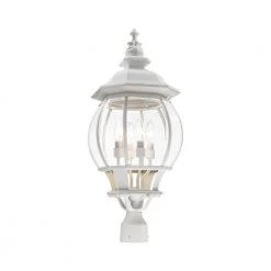 Frontenac 4 Light Textured White Outdoor Post Top Lantern by Livex Lighting -Livex Lighting shop textured white livex lighting post lanterns 7703 13 44 1000