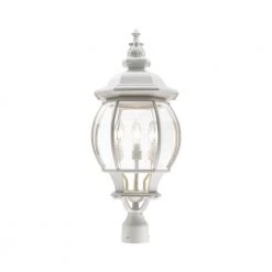 Frontenac 4 Light Textured White Outdoor Post Top Lantern by Livex Lighting -Livex Lighting shop textured white livex lighting post lanterns 7703 13 4f 1000