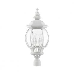 Frontenac 4 Light Textured White Outdoor Post Top Lantern by Livex Lighting -Livex Lighting shop textured white livex lighting post lanterns 7703 13 c3 1000