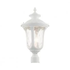 Oxford 3 Light Textured White Outdoor Post Top Lantern by Livex Lighting -Livex Lighting shop textured white livex lighting post lanterns 7859 13 1f 1000
