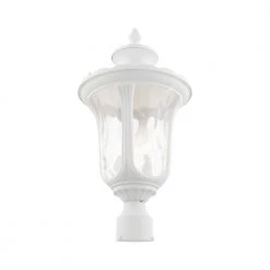 Oxford 3 Light Textured White Outdoor Post Top Lantern by Livex Lighting -Livex Lighting shop textured white livex lighting post lanterns 7859 13 44 1000