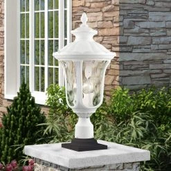 Oxford 3 Light Textured White Outdoor Post Top Lantern by Livex Lighting -Livex Lighting shop textured white livex lighting post lanterns 7859 13 a0 1000