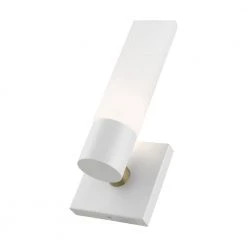 Aero 1 Light Textured White ADA Wall Sconce with Hand Blown Satin Opal White Twist Lock Glass by Livex Lighting -Livex Lighting shop textured white livex lighting vanity lighting 10101 13 fa 1000