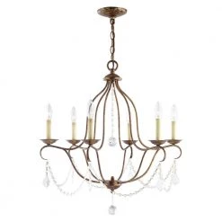 Providence 6-Light Venetian Golden Bronze Incandescent Ceiling Chandelier by Livex Lighting