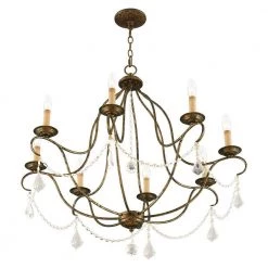 Chesterfield 8 Light Hand Applied Venetian Golden Bronze Chandelier by Livex Lighting -Livex Lighting shop venetian golden bronze livex lighting chandeliers 6428 71 1f 1000