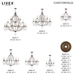Chesterfield 8 Light Hand Applied Venetian Golden Bronze Chandelier by Livex Lighting -Livex Lighting shop venetian golden bronze livex lighting chandeliers 6428 71 d4 1000