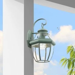 Monterey 1 Light Verdigris Outdoor Wall Sconce by Livex Lighting -Livex Lighting shop verdigris livex lighting outdoor sconces 2151 06 40 1000