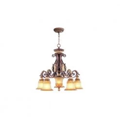 Villa Verona 6 Light Verona Bronze with Aged Gold Leaf Accents Chandelier by Livex Lighting