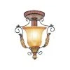 Villa Verona 1 Light Verona Bronze with Aged Gold Leaf Accents Semi Flush Mount by Livex Lighting