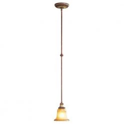 Villa Verona 1 Light Verona Bronze with Aged Gold Leaf Accents Mini Pendant by Livex Lighting