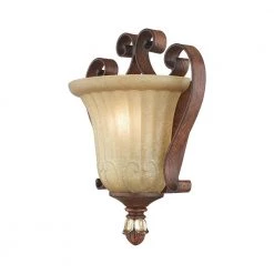 Villa Verona 1 Light Verona Bronze with Aged Gold Leaf Accents Wall Sconce by Livex Lighting -Livex Lighting shop verona bronze with aged gold leaf accents livex lighting wall sconces 8560 63 1f 1000