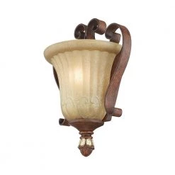 Villa Verona 1 Light Verona Bronze with Aged Gold Leaf Accents Wall Sconce by Livex Lighting -Livex Lighting shop verona bronze with aged gold leaf accents livex lighting wall sconces 8560 63 44 1000