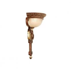Villa Verona 1 Light Verona Bronze with Aged Gold Leaf Accents Wall Sconce by Livex Lighting -Livex Lighting shop verona bronze with aged gold leaf accents livex lighting wall sconces 8580 63 76 1000