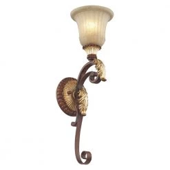 Villa Verona 1 Light Verona Bronze with Aged Gold Leaf Accents Wall Sconce by Livex Lighting -Livex Lighting shop verona bronze with aged gold leaf accents livex lighting wall sconces 8581 63 44 1000