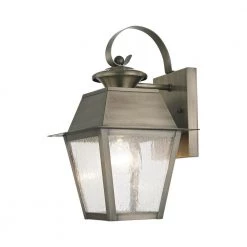 Mansfield 1 Light Vintage Pewter Outdoor Wall Sconce by Livex Lighting
