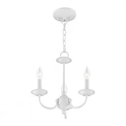 Home Basics 3-Light White Chandelier by Livex Lighting -Livex Lighting shop white livex lighting chandeliers 4153 03 1f 1000