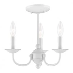 Home Basics 3-Light White Chandelier by Livex Lighting -Livex Lighting shop white livex lighting chandeliers 4153 03 44 1000