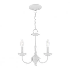 Home Basics 3-Light White Chandelier by Livex Lighting -Livex Lighting shop white livex lighting chandeliers 4153 03 4f 1000
