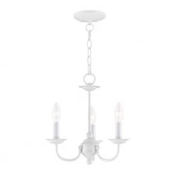 Home Basics 3-Light White Chandelier by Livex Lighting